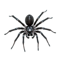 Obraz premium A large black spider viewed from the front showing its hairy legs and body