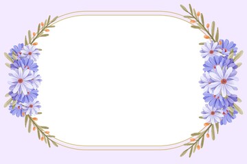 Lilac flowers greeting card. Design template of greeting card. Congratulation, happy birthday, happy weeding, happy anniversary, invitation card