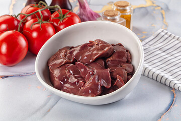 Raw chicken liver for cooking