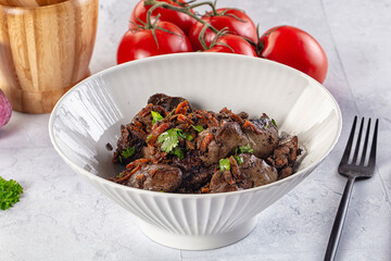 Roasted chicken liver with green onion