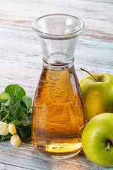 Apple yellow juice in the glass