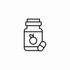 bottle pill supplements icon sign vector