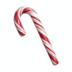 Red and White Candy Cane on Bright Cyan Transparent background