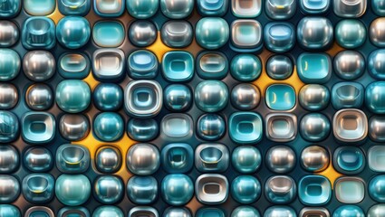 Abstract Metallic Spheres with Golden Accents