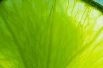 Macro cut lemon texture,Background of sliced ​​citrus fruits. Lemon, Asian lime and orange flat...