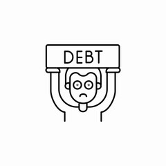 man holding debt icon sign vector