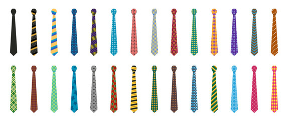 Tie icons vector set image