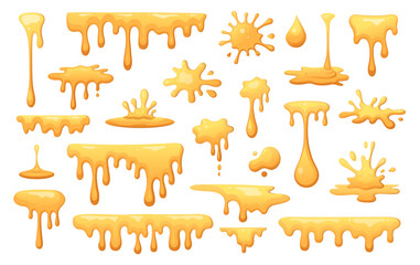 Honey splash vector set icon