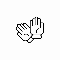 protective medical gloves icon sign vector