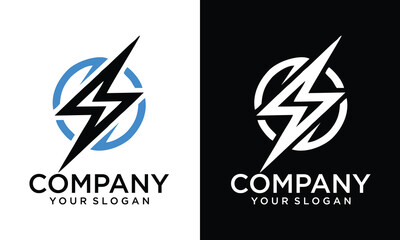 Creative S letter and flash power symbol logo template