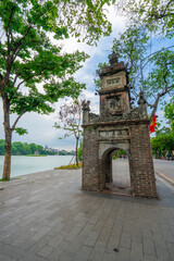 Hoa Phong Tower was part of Bao An pagoda, which was built in 1842. It has shifted to a few places before settling down on this site., Hanoi, Vietnam