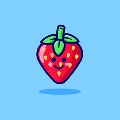 strawberry on blue background