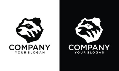 Creative Bear head logo icon design template. Business symbol or sign. Vector illustration.