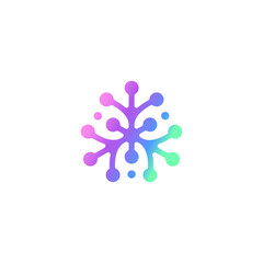 bio splash, floral neuron, plasma circular vector. pharma, clinic logo, abstract, biotech atom, molecule, nano, coral