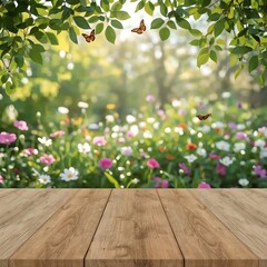     Rustic Wooden Table with Warm Natural Grain in Festive Christmas Background Featuring Bokeh Lights and Decorated Tree – Cozy Holiday Mockup Scene