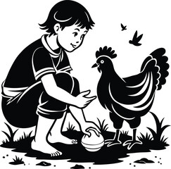 A diverse collection of stylized chicken illustrations