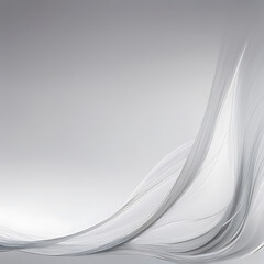 Minimal Abstract Silver Wave Background with Smooth Flowing Lines and Clean Gradient Style, ai