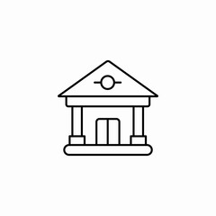 classical bank building icon sign vector