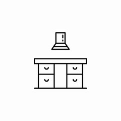 cooking station hood icon sign vector