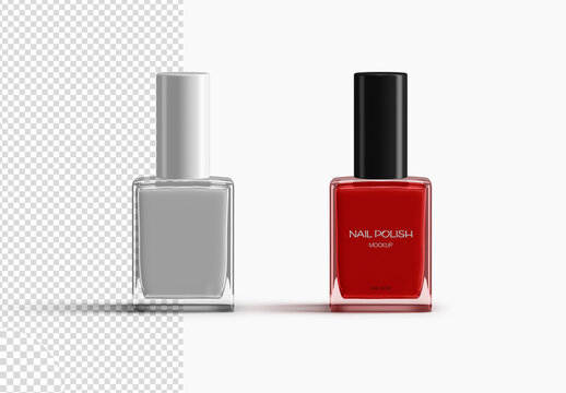 Nail Polish Bottle Product Packaging Mockup