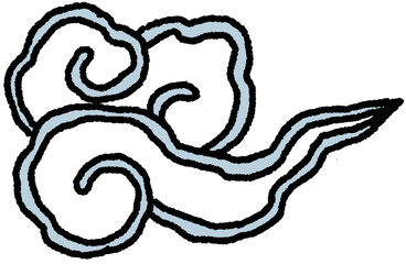 한국 전통 구름 장식 일러스트 스티커