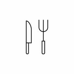 knife fork cutlery icon sign vector