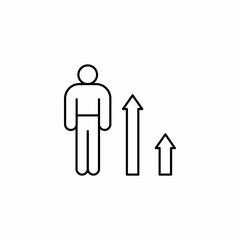 man growth arrows icon sign vector