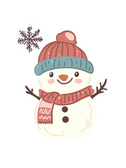 snowman with hat and scarf