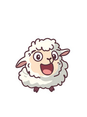 vector illustration sheep cartoon character