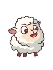 vector illustration funny sheep in cartoon style