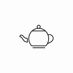 round tea kettle icon sign vector