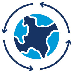 Global Flat Blue Icon