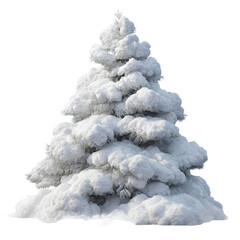 Snow-Covered Evergreen Tree, Winter Wonderland Scene