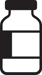 Vaccine Bottle Vector | Flat Black Silhouette Illustration Vector Format
