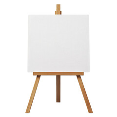 Blank canvas on wooden easel ready for art creation