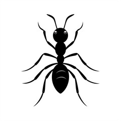 Black ant insect illustration on transparent background for web and graphic design