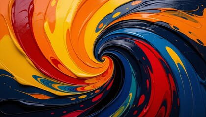 Whirlwind of colorful enamel paint