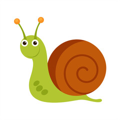 Cartoon snail vector with slow living concept on transparent background for web and graphic design