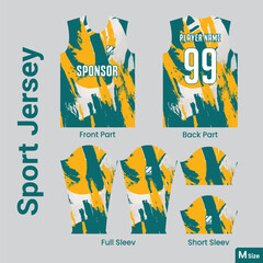 Jersey design template for printing and sublimation. Medium size geometric line jersey pattern template t-shirt