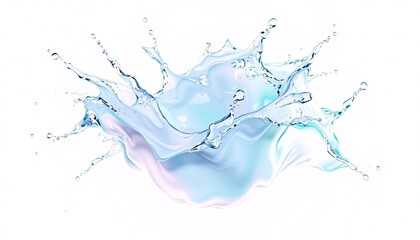 Ethereal water splash with iridescent hues