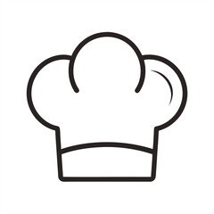 Cook hat outline illustration on transparent background for web and graphic design