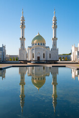 View of the White Mosque on a sunny September morning. Bolgar, Tatarstan. Russian Federation
