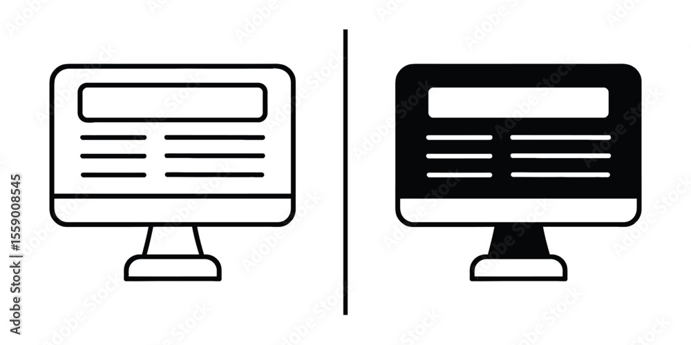 Poster digital interface: a side-by-side comparison of a desktop computer screen with a clean design, repre