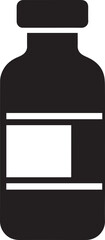 Vaccine Bottle Vector | Flat Black Silhouette Illustration Vector Format