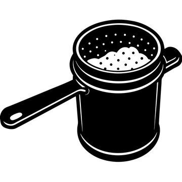black sifter with handle and powder clip art preview