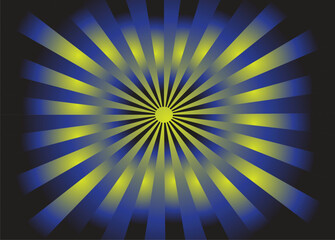 Blue and yellow color sunbrust background