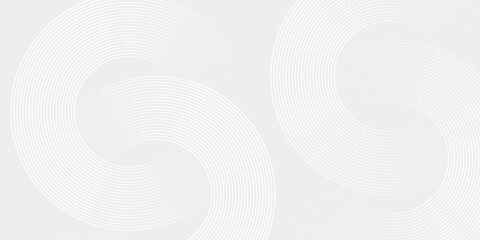 Abstract white glowing geometric lines on gray background. Modern shiny blue circle lines pattern. Futuristic technology concept. Suit for cover, poster modern