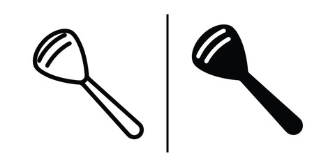 Minimalist Kitchen Utensil: A clean, minimalist representation of a kitchen utensil, offering a stark contrast in black and white to highlight its form and functionality.