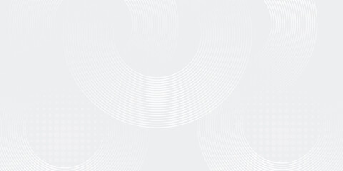 Abstract white glowing geometric lines on gray background. Modern shiny blue circle lines pattern. Futuristic technology concept. Suit for cover, poster eps10