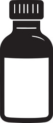 Vaccine Bottle Vector | Flat Black Silhouette Illustration Vector Format